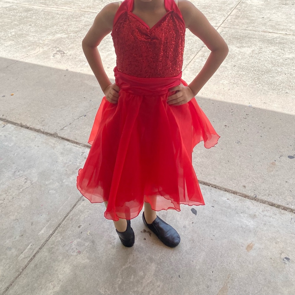Red Sequin Halter Dance/Ice Skating Dress